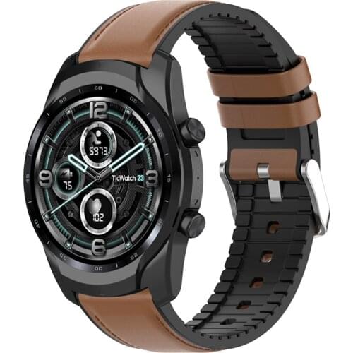 Strap For Ticwatch Pro 3 GPS 22mm leather silicone Band For Ticwatch Pro 2020/GTX/E2/S2 Replacement wristband Bracelet