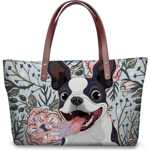 Noisydesigns Luxury Handbags Women Shoulder Bag Boston Terrier Printed Bags Women 2018 Female Large Messenger Bag Bolsa Feminine