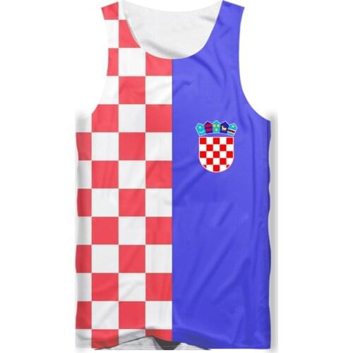 S-6XL New 3d Grid Croatia Flag Tank Tops Men Women Summer Running Workout Gyms Singlet Hrvatska Jersey Sleeveless Vest Custom