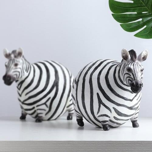 Nordic Zebra Statue Home Decoration Creativity Zebra Animal Figurines Desktop Modern Office Room Resin Crafts Gift Accessories