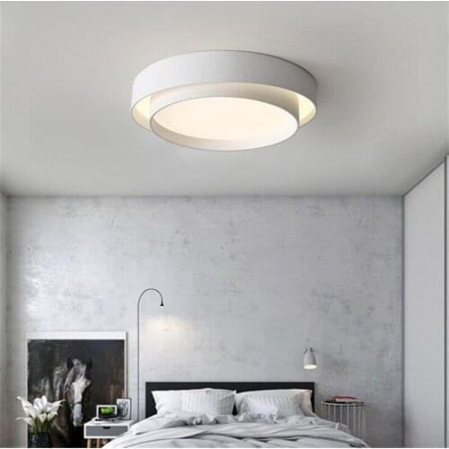 Modern White/Black Iron Acrylic Led Ceiling Lamp Foyer Bed Room Balcony Metal Simple Lighting Fixture 30/40/50/60cm 2639