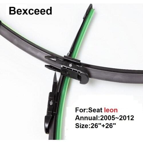 Special Wiper Blade for SEAT LEON 26"+26" Bexceed of Car Windshield Windscreen 2005 2006 2007 2008 2009 2010 2011 2012