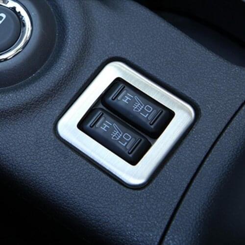 Car-Styling stainless steel interior seat heating button modified trim decoration frame case For MITSUBISHI Outlander 2013-2017