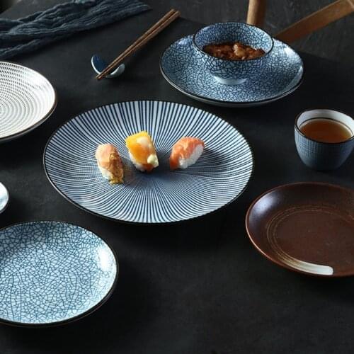 Japanese Style Under-shaft Colored Ceramic Bowl Kitchen Soup Noodle Rice Bowl Restaurant Household Retro Dinnerware