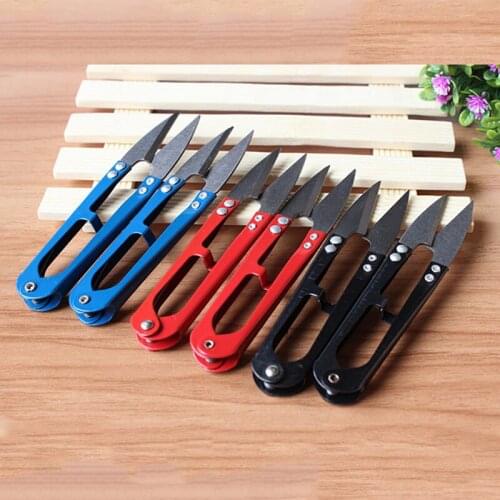 1Pcs 2021 New Multicolor Trimming Sewing Scissors Nippers U Shape Clippers Yarn Stainless Steel Embroidery craft Scissors Tailor