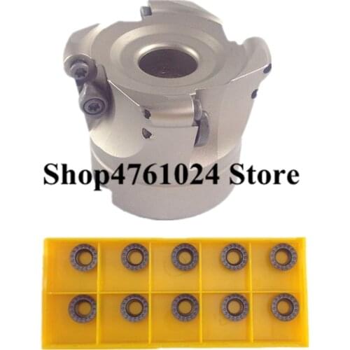 1PCS EMR6R 50-22-4T/EMR6R 63-22-4T and 10pcs RPMT1204 insert face mill milling cutter cnc milling tools for round inserts