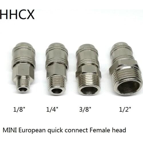 10PCS Pure Copper External Screw Thread Pneumatic Quick Connection Female Head MINI European Pneumatic Joint 1/8 1/4 3/8 1/2