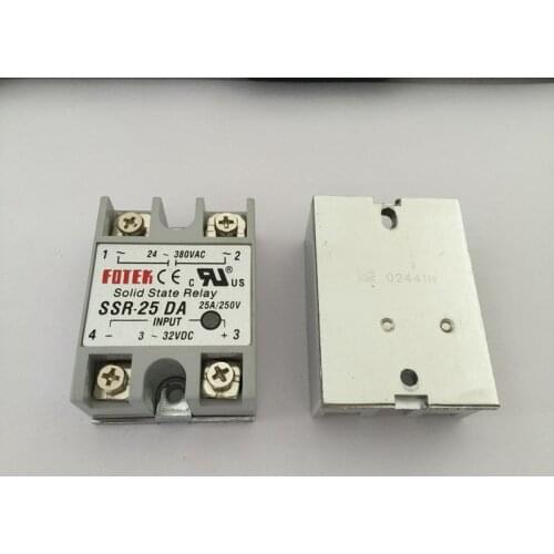 10PCS SSR25DA SSR-25DA Manufacturer 25A ssr relay,input 3-32VDC output 24-380VAC