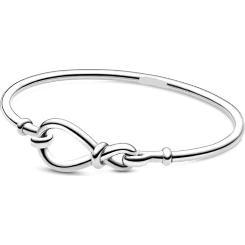 2020 NEW 100% 925 Sterling Silver Mothers Day Moments Infinity Knot Bangle Bracelet Fit Women Original Fashion Jewelry Gift