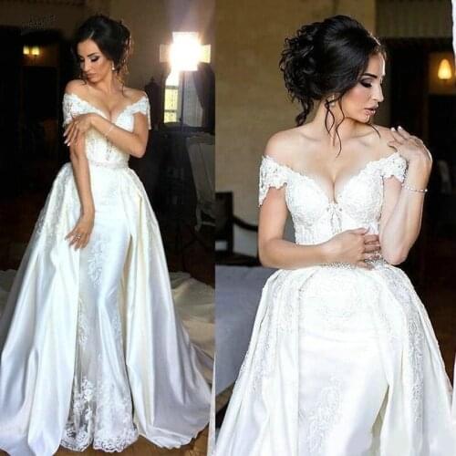 2020 Off The Shoulder Wedding Dress Appliques Lace Long Garden Country Church Bride Bridal Gown Custom Made Plus Size