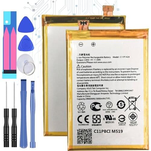 3000mAh C11P1424 Battery for ASUS ZenFone 2 ZE550ML ZE551ML Z00AD Z00ADB Z00A Z008D ZE 550ML 551ML Phone Battery with Free Tools