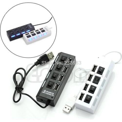 4 Port USB 2.0 External Multi Expansion 480 Mbp with ON OFF Switch indicator Led