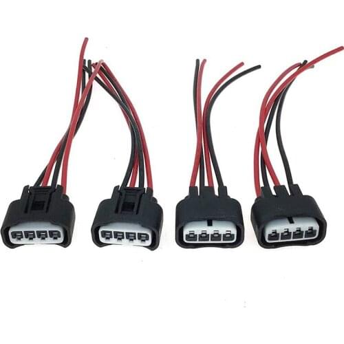 4PCS Ignition Coil Female Connector Plug Harness Pigtail 2AZFE1ZZFE for HS250H Pontiac Camry Corolla RAV4 Chevrolet