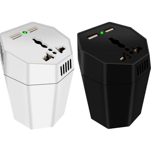 400W Compact Car Power Inverter Socket DC 12V to 110V 220V AC 2 USB Outputs Auto Charger Adapter