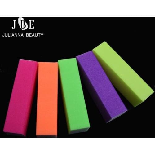 5Pcs Fluorescent Forms Durable Nails Art Tools Buffing Sanding High-elastic Files Block Manicure Care Buffer Nail File Sponge