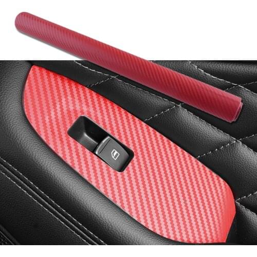 3D Car Tablet Center Console Dashboard Air Vents Glove Box Vinyl Carbon Fiber Red Interior Panel Wrap Sticker Universal 40*100cm