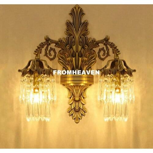 Free Shipping Bronze European-style Copper Wall Bracket 110V~220V AC 100% Copper Indoor Lighting Classical Vintage Wall Sconce
