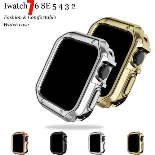 Soft TPU Watch Case for apple watch 44mm 42mm Protector Shell Bumper Cover iwatch Series SE 6 5 4 3 2 Plating Case Accessories