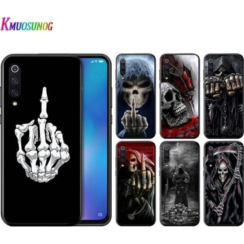 Grim Reaper Skull Skeleton For Xiaomi Mi Poco X3 NFC Note 10 Ultra 5G 9 9T SE 8 A3 A2 A1 5X 6X Play F1 Lite Black Phone Case