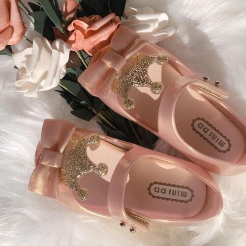 Melissa Girl Jelly Sandals High quality Crown Kids Sandals Children Beach Shoes Non-slip Mini DD Toddler Baby Girl Shoes 19107