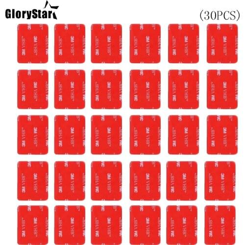 GloryStar 30 Pcs 3 M Red Adhesive Sticker Double Adhesive Tape Affected For Go pro Hero 6 5 4 3 + for SJ4000 for Xiaomi for Yi