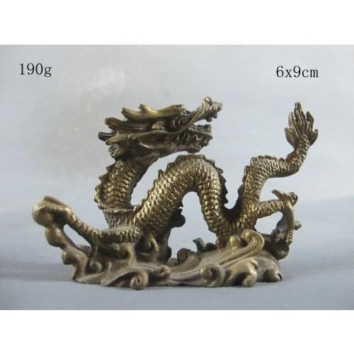 Chinese classic lucky Fengshui Auspicious Brass Dragon statue decoration metal handicraft