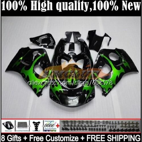 Body For SUZUKI SRAD GSX-R600 GSXR 750 600 0CL.3 GSXR750 96 97 98 99 00 GSXR600 1996 1997 1998 1999 2000 Fairings Green flames