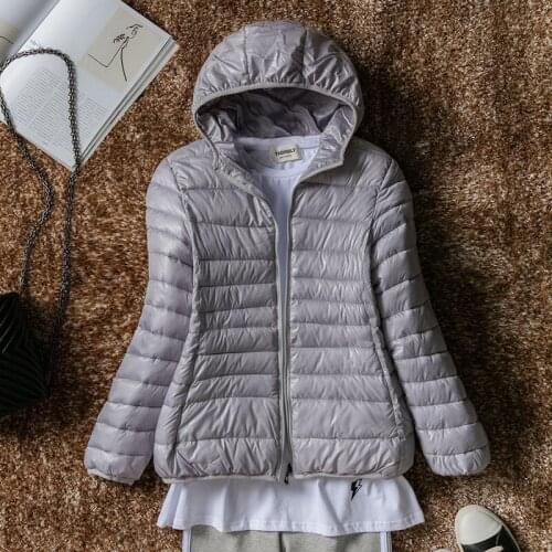 2019, autumn and winter new light, light and thin cotton dress, short, Korean-style large-size slim figure-flattering hooded