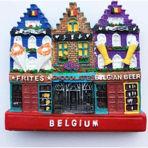 Fridge magnet Europe Belgium building souvenir colorful decoration magnetic sticker art crafts resion stereo gift kids like past