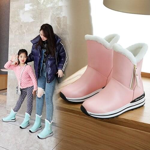 Winter Parent-Child Snow Boots Comfort Antislip Slip-on Women Warm Ankle Boots Platform Small/Plus Size Shoes for Girls Women