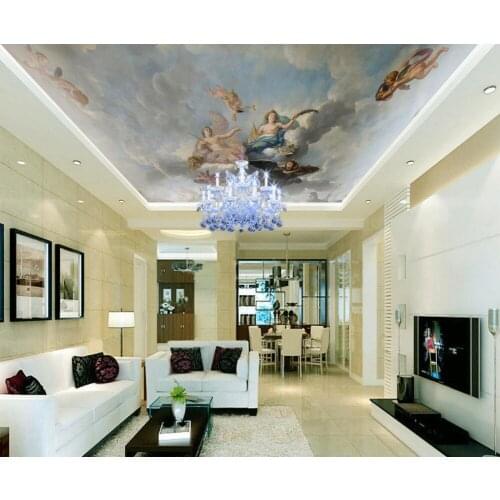 Custom 3d photo wall paper European classical character painting Cupid zenith ceiling 3d murals wallpaper for living room