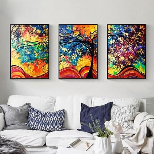 Simple Abstract Pachira Macrocarpa Color Tree Landscape Living Room Art Mural Porch Corridor Bedroom Home Decorative Painting