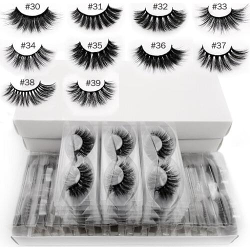 10/20/40 Pairs mink eyelashes wholesale hand made 3d mink lases mix 10 lashes styles bulk natural false eyelashes makeup cilios