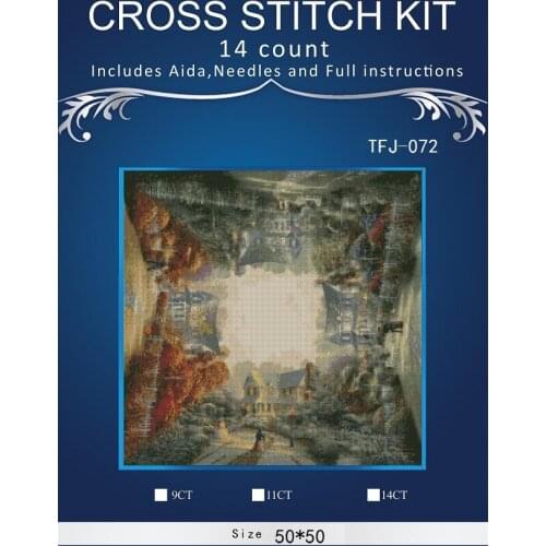 Needlework,DIY DMC 14CT unprinted Cross stitch Embroidery,The Snow City home arts Counted White canvas Cross-Stitching 10