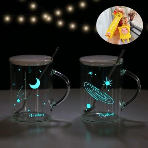 Luminous Glass Water Cup Very Beautiful Milk Breakfast Cup Household Flower Tea Cups Coffee Cups