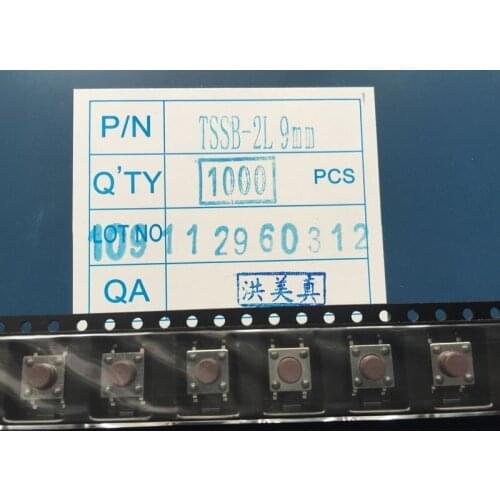 Taiwan Huajie Touch Key Switch 6*6*5mm TSSB-2L 9MM Original Spot Patch