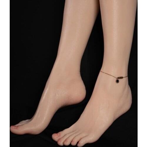 TPE 24cm Plastic Simulation Female Foot Mannequin Body Silica Gel Socks Beauty All Rubber Rings Doll Toys 1pc D334