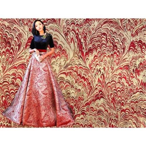 CF1096 Fish-scale Yarn-dyed Brocade Jacquard Fabric Evening Eress Jacket Pillow Production Luxury Polyester Decorative Fabric