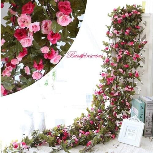 Wisteria rose Vine flower Garland long wisteria 2.3M length Home Wall Party Decorations wedding party decoration HW009