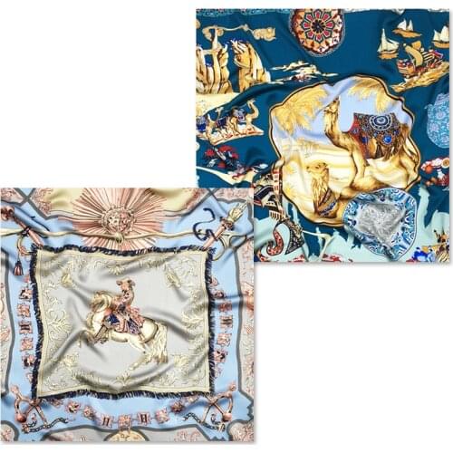 Vintage 110*110 Silk Square Scarf 100% *Mulberry Silk Scarf Hand Rolled Edges Foulard Satin Femme big mulberry-scarf