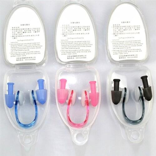 Waterproof Swimming Nose Clip Ear Plugs Set Silicone Earplugs For Men Women Children Water Sports Pool Accessories With Case