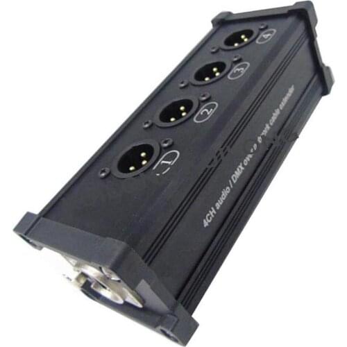 High quality RJ45 CAT6 female to 4×xlr male adapter digital audio and video box with PC board