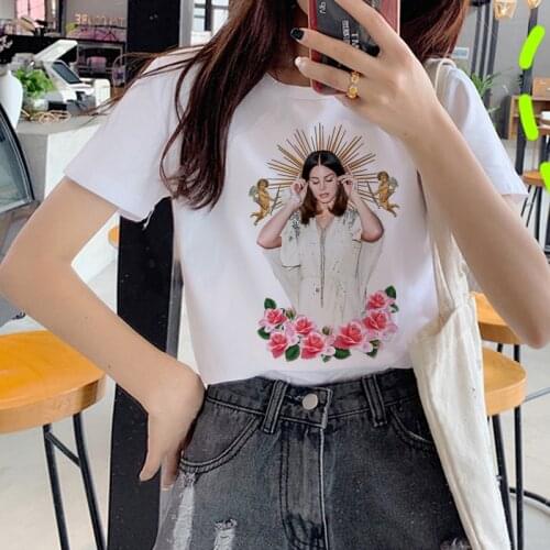 Lana Del Rey Harajuku Ullzang T Shirt Women Funny Print Fans T-shirt 90s Graphic Aesthetic Tshirt Korean Style Top Tees Female
