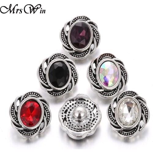 10pcs/lot Wholesale Snap Jewelry Rhinestone Fashion 12mm Metal Snap Buttons Fit 12mm Snap Bracelet Bangle Necklace Jewelry