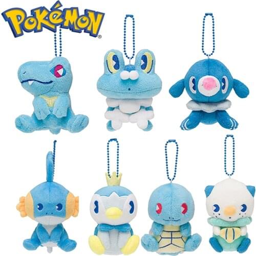10CM Kawaii Pokemon Plush Doll Pokémon Sobble Totodile Short Stuffed Pendant Keychain Piplup Squirtle Model Dolls Kids Toys Gift