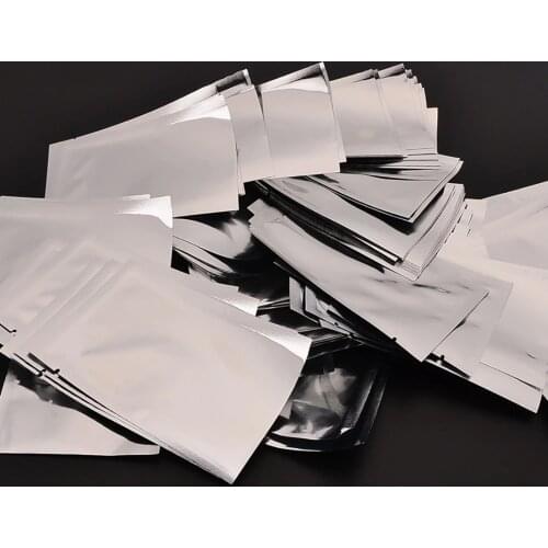100pcs/set Silver Aluminum Foil Bags Vacuum Sealer Zipper Food Storage Pouches for Home Storage 3 sizes