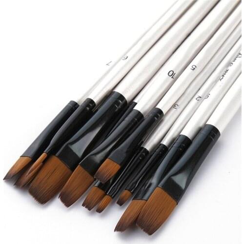 12pcs/set Artist Paint Brushes Set Acrylic Oil Watercolour Painting Craft Art Model Paint By Number Pen Brushes