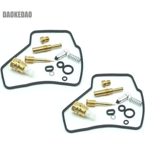 2 Carburetor Rebuild Sets for Honda VTR250 Interceptor VTR 250 Main Slow Jets Chamber Seals Float Needle Valves Pilot Screw