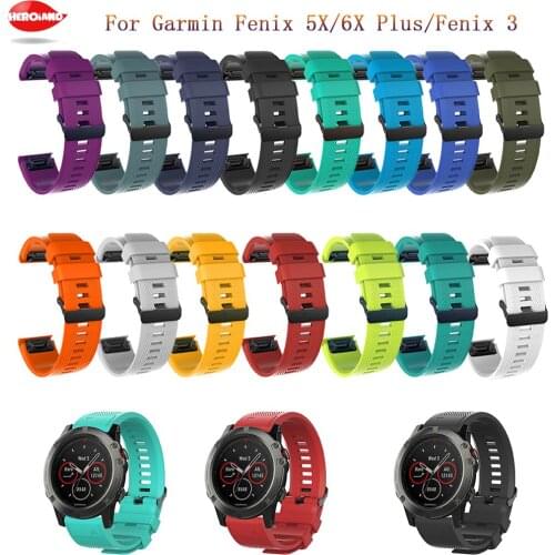 26mm fashion sport Strap For Garmin Fenix 5X/5X Plus/6X/6X Plus Watch Silicone Wrist Band For Garmin Fenix 3 3HR Strap Watchband