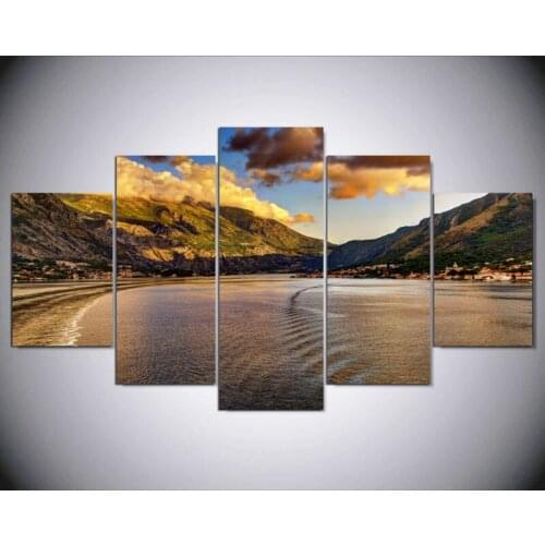 5 Piece Sea Beach and city Modern Home Wall Decor Canvas Art Picture HD Print Painting On Canvas Painting for Bedroom IM-183